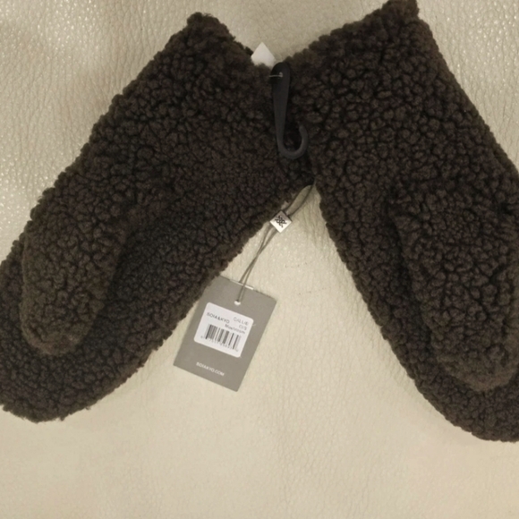 SOIA&KYO Callie Shearling Faux Mittens Mushroom Brown Coffee Luxury One size - Picture 1 of 9